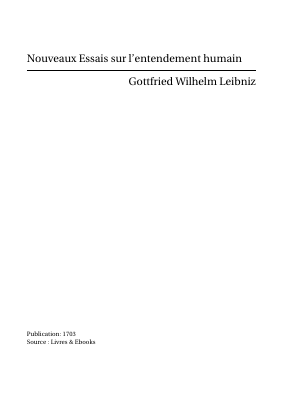Couverture de Leibniz - Nouveaux essais sur l'entendement humain